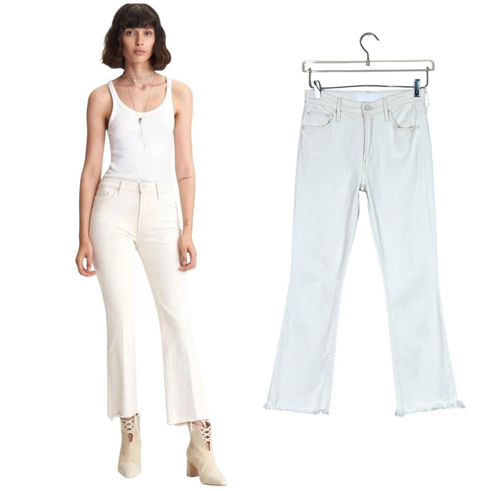 MOTHER | The Insider Ankle Fray Ecru Cream Act Natural Designer Jeans Size 26
